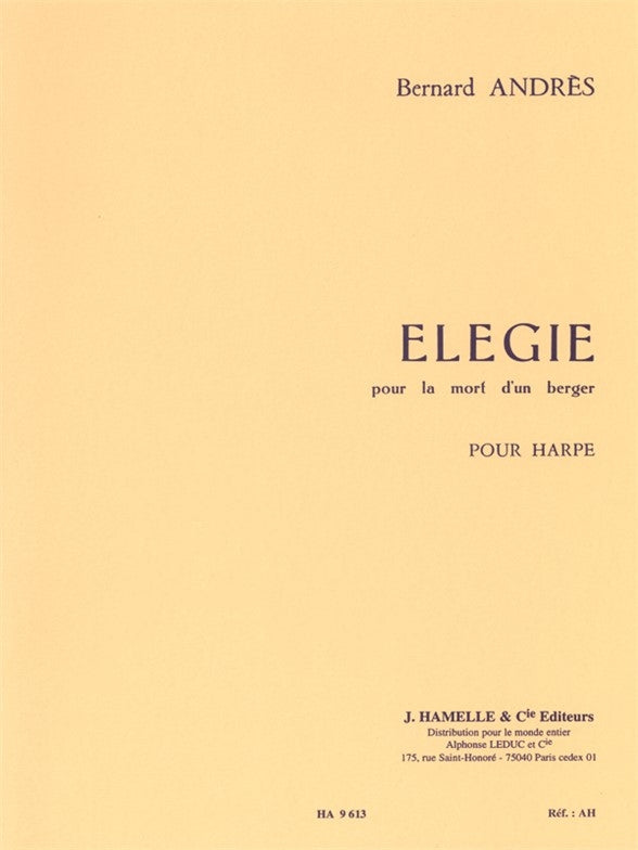 Elégie Pour La Mort d'Un Berger