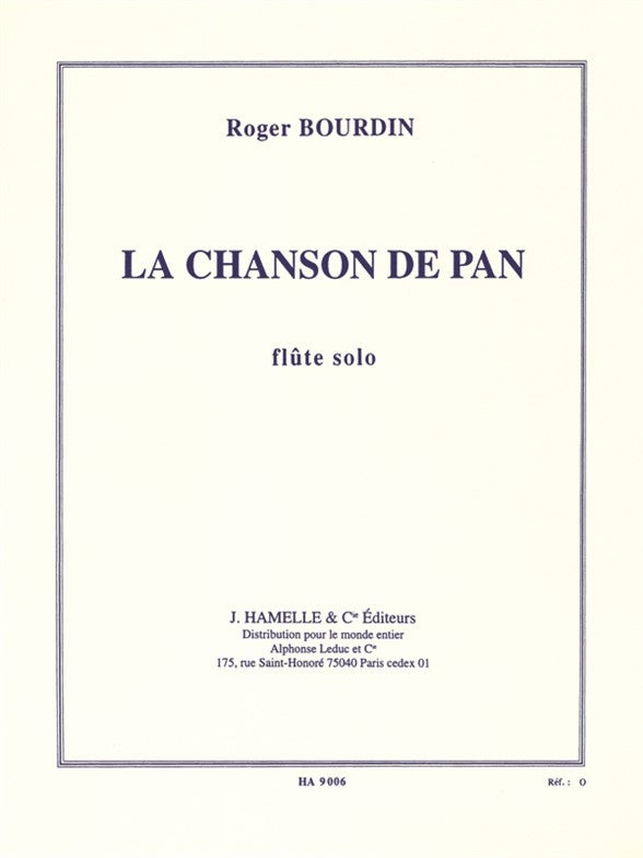 La Chanson De Pan pour flûte solo
