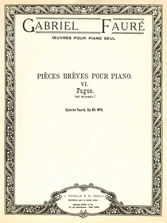 Fugue Op.84, n° 6 en mi mineur