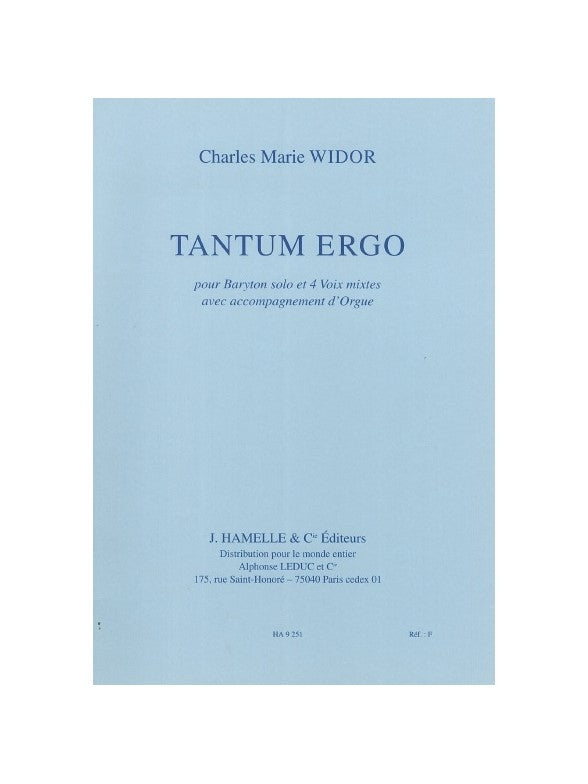 Tantum Ergo Baryton Solo-4 Voix Mixtes et Orgue