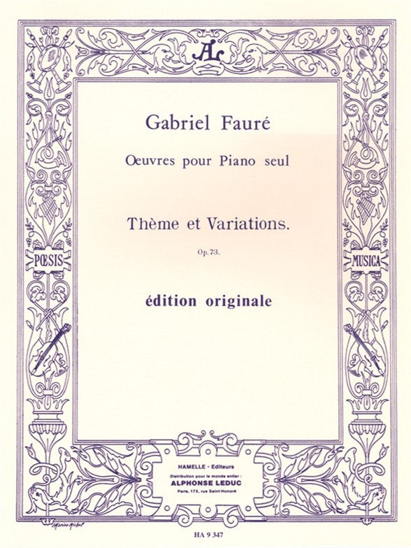 Thème et Variations Op. 73 pour piano seul
