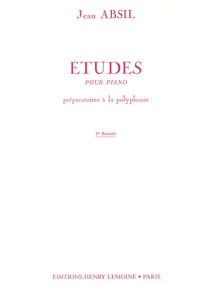Etudes préparatoires à la polyphonie Vol.1