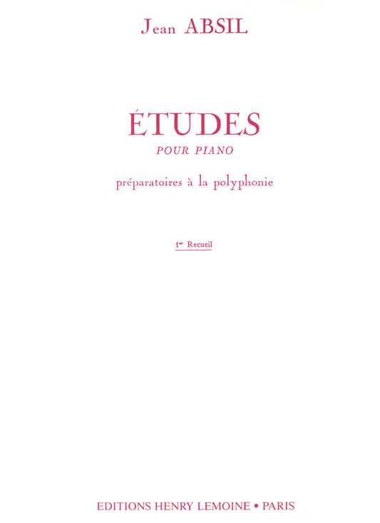 Etudes préparatoires à la polyphonie Vol.1