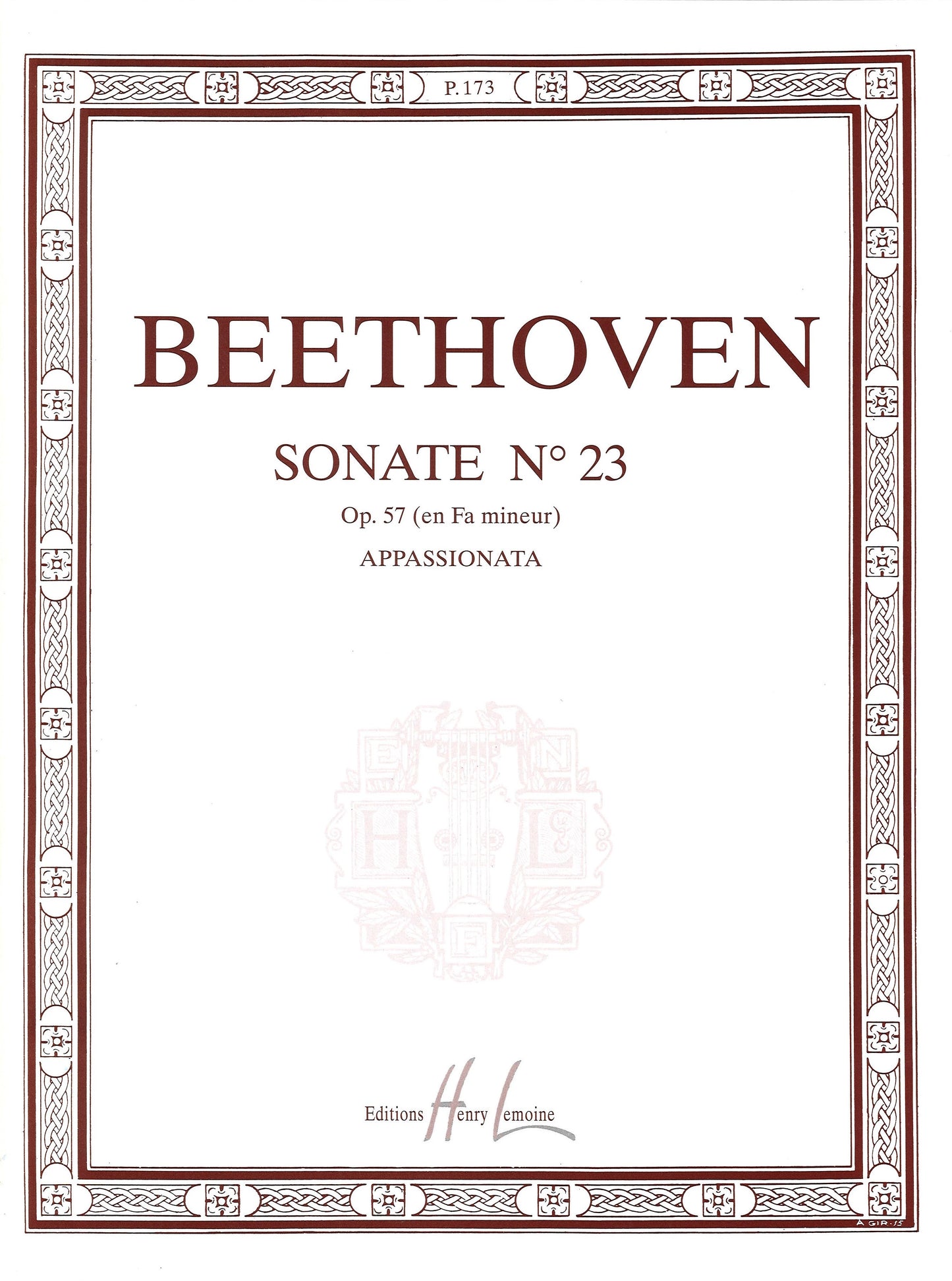 Sonate n°23 Op.57 en Fa min.