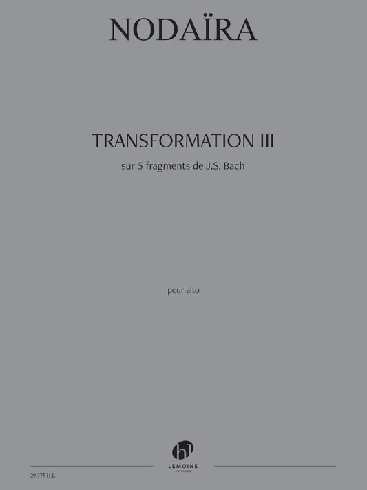 Transformation III sur cinq fragments de J.S. Bach