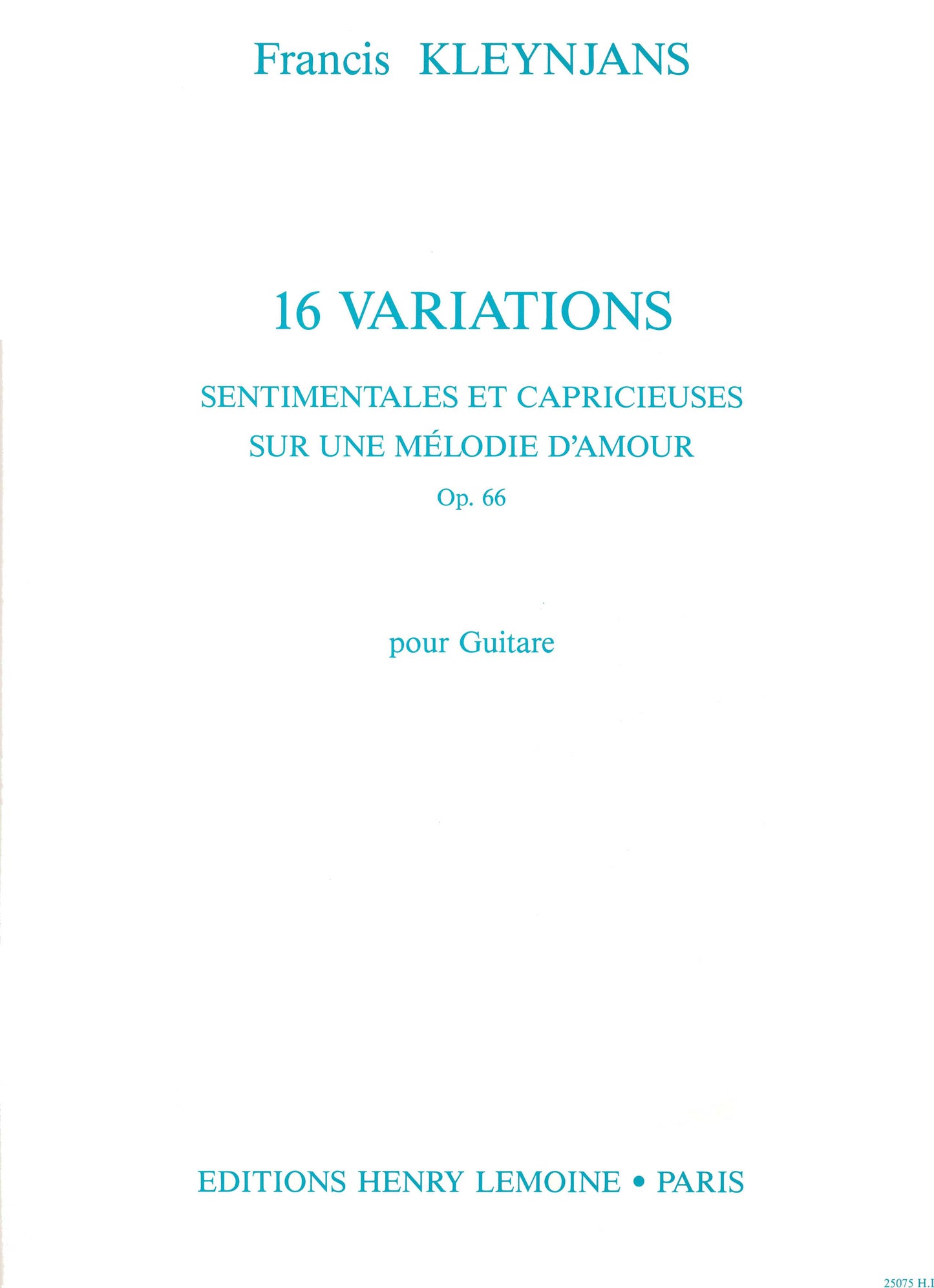 Variations sentimentales et capricieuses Op.66