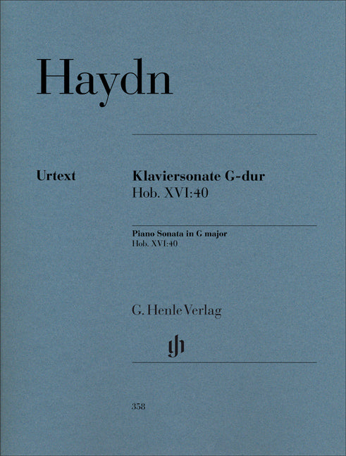 Sonate pour piano Sol majeur Hob. XVI:40