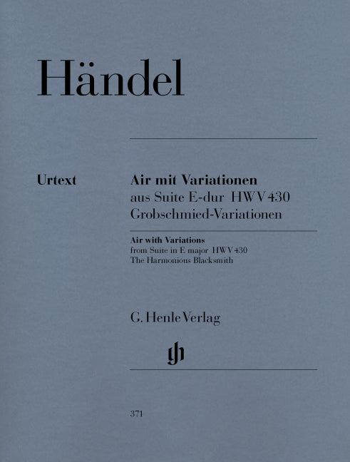 Air et variations extraits de la Suite en Mi majeur HWV 430 Variations Grobschmied