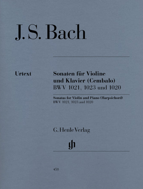 Trois Sonates pour violon et piano (clavecin) BWV 1020, 1021,1023