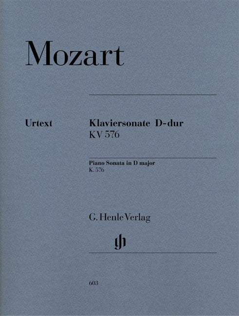 Sonate pour piano Ré majeur K. 576
