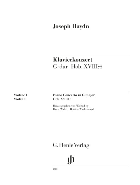 Concerto pour piano Sol majeur Hob. XVIII:4