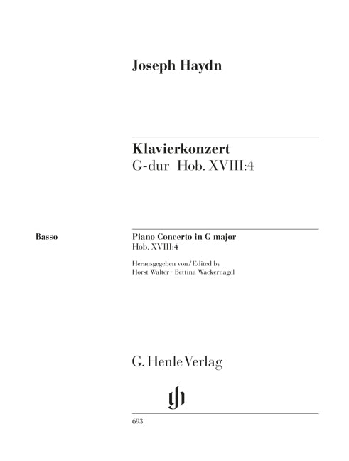 Concerto pour piano Sol majeur Hob. XVIII:4