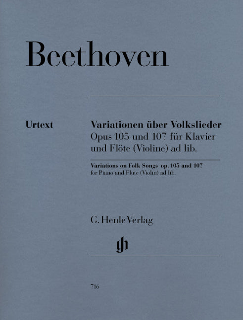 Variations sur des chants populaires op. 105 et 107 pour piano et flute (violon) ad lib.