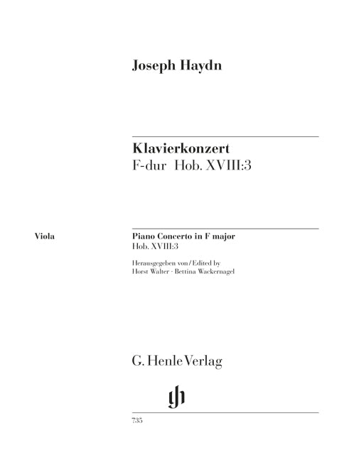Concerto pour piano Fa majeur Hob. XVIII:5