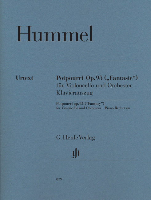 Potpourri (Fantasie) op. 95 pour violoncelle et orchestre