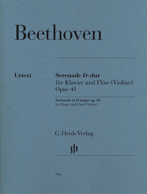 Serenade Ré majeur op. 41 pour piano et flûte (violon)