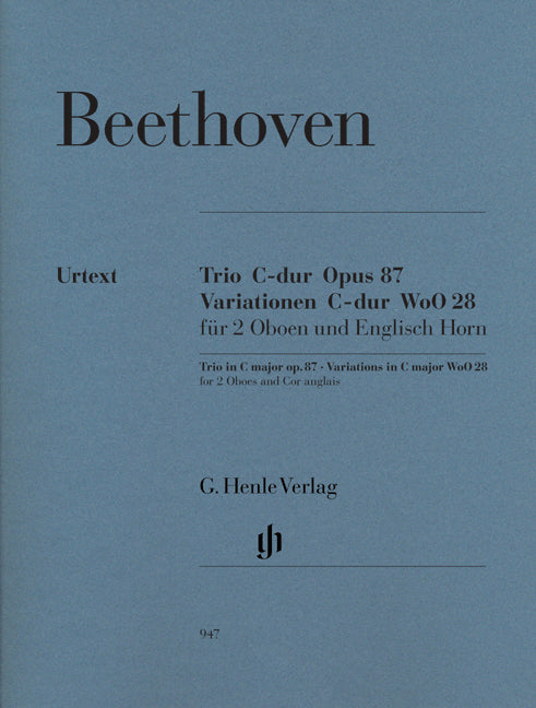 Trio Ut majeur op. 87 variations Ut majeur WoO 28