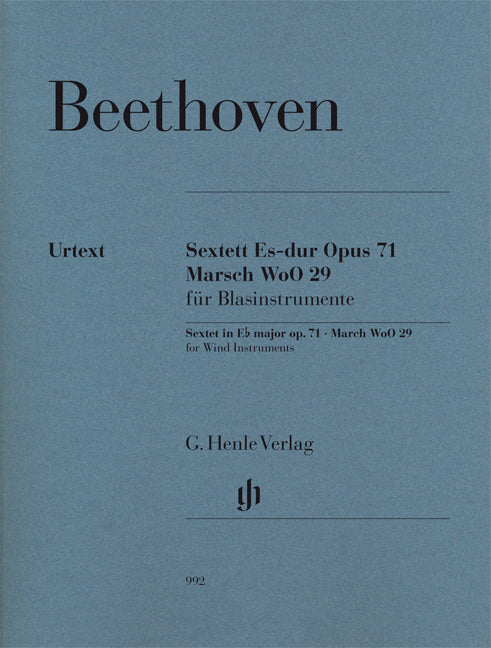 Sextuor Mi bémol majeur op. 71 et Marche WoO 29 pour 2 clarinettes (B bémol), 2 bassons et 2 cors (E bémol/B bémol et F)