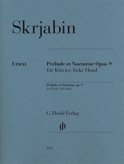 Prélude et Nocturne op. 9 pour piano, main gauche