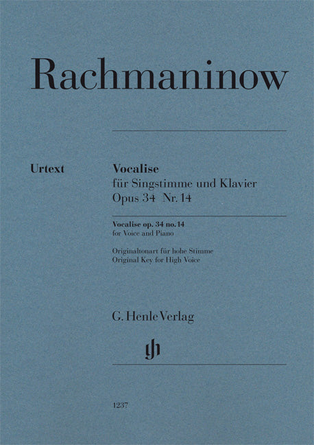 Vocalise op. 34 Nr. 14 pour voix et piano