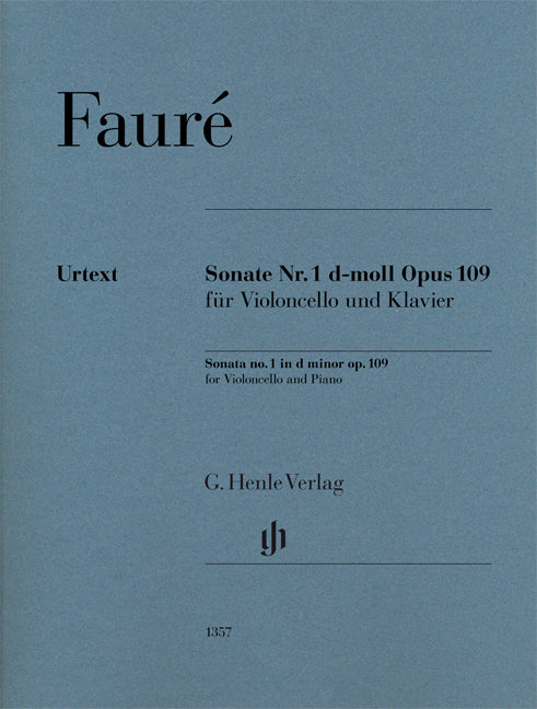 Sonate pour piano n° 1 ré mineur op. 109 pour violoncelle et piano