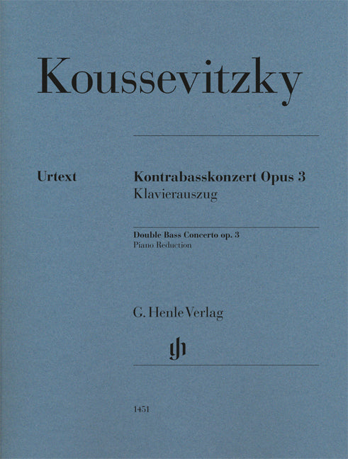 Concerto pour contrebasse op. 3, Reduction de piano