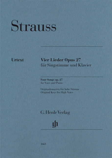 Quatre Lieder op. 27 pour voix et piano