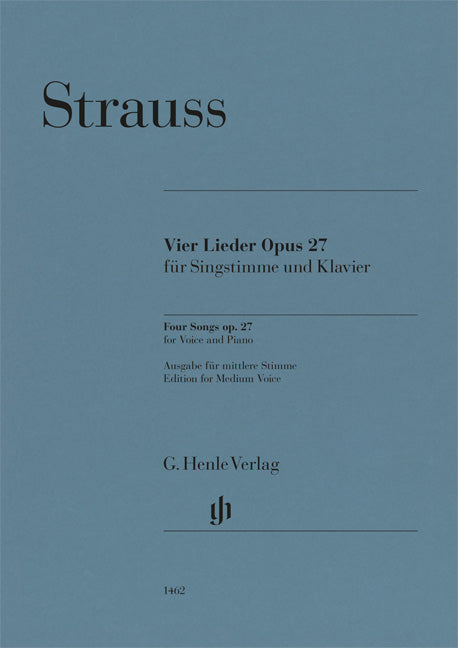 Quatre Lieder op. 27 pour voix et piano