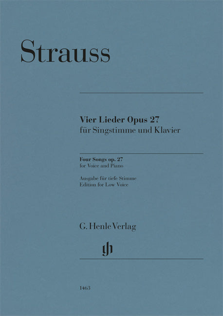 Quatre Lieder op. 27 pour voix et piano