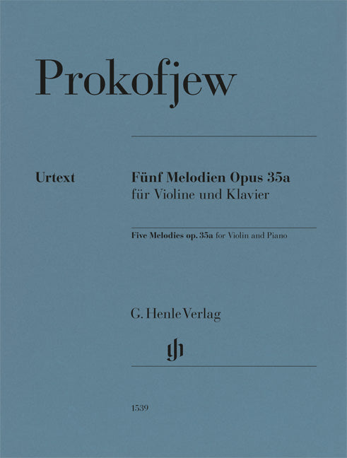 Cinq Melodies op. 35a pour violon et piano