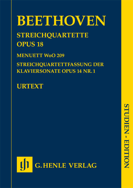 Quatuors à cordes op. 18, Menuet WoO 209 et Version pour quatuor à cordes de la Sonate pour piano, op. 14,1