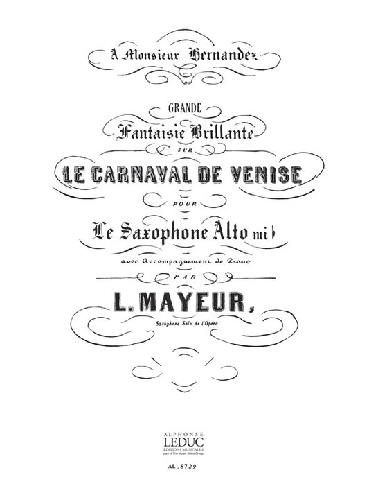 A. Mayeur: Le Carnaval de Venise, Fantaisie