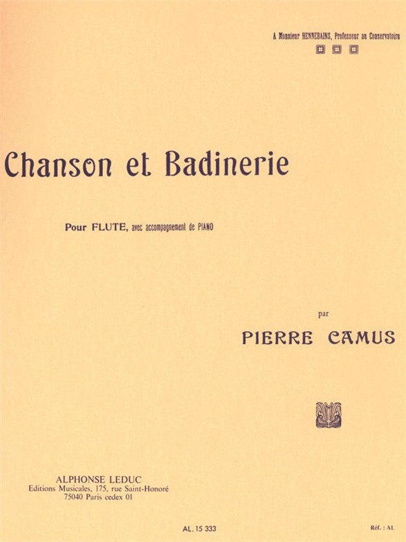 Chanson et badinerie pour flute