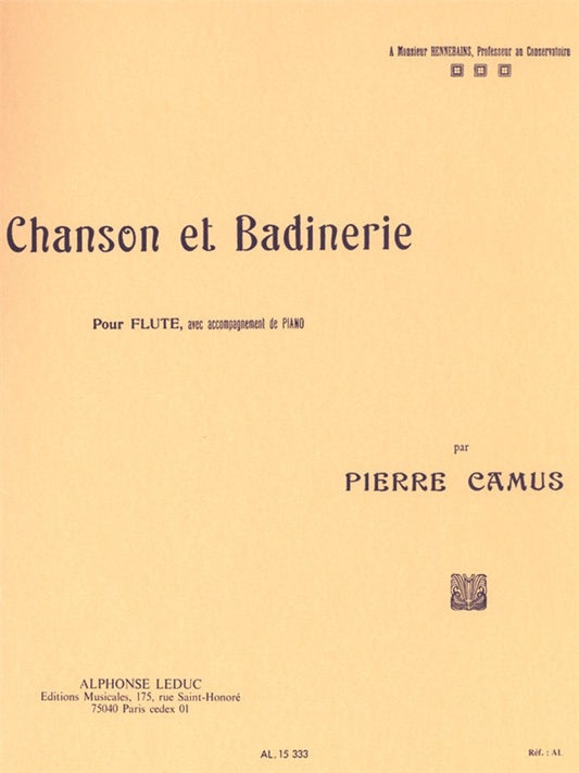 Chanson et badinerie pour flute
