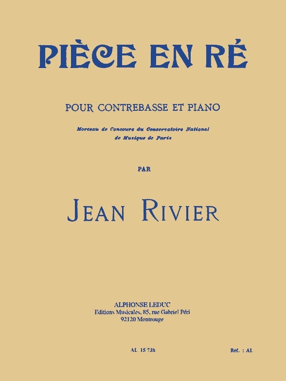 Pièce En Ré pour contrebasse et piano