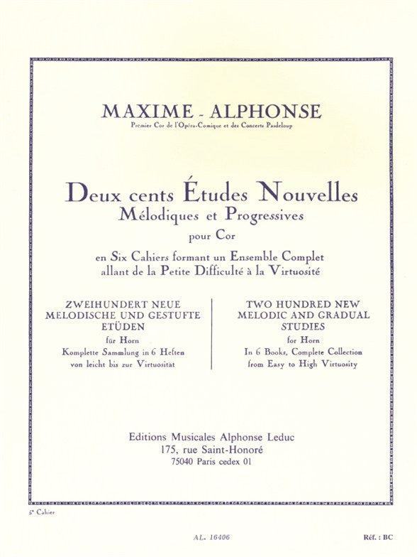 200 Études Nouvelles Mélodiques et Progressives 5
