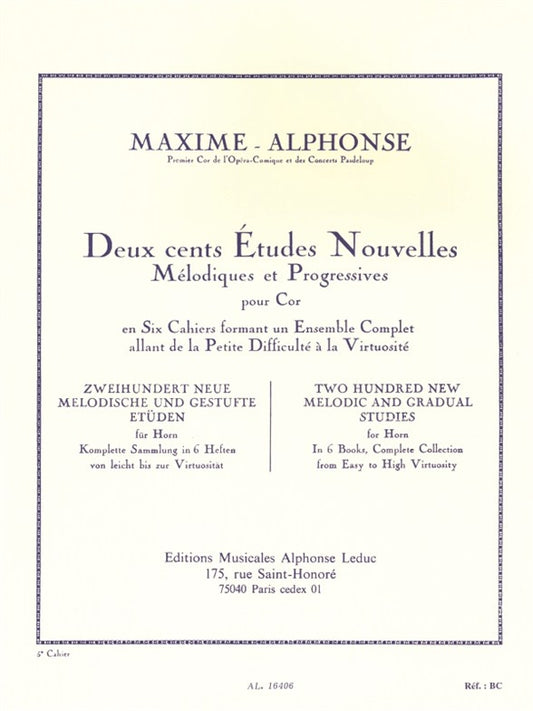 200 Études Nouvelles Mélodiques et Progressives 5