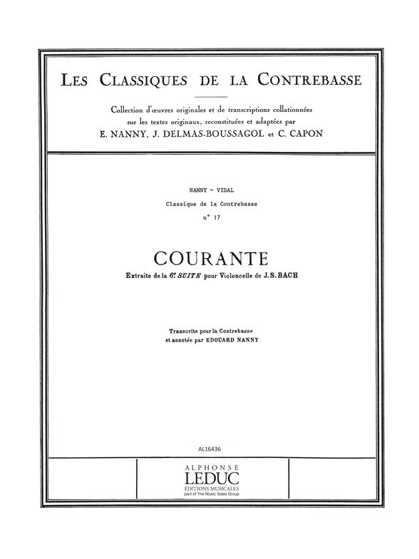 Classique Contrebasse n° 17 Suite n° 6 Double Bass