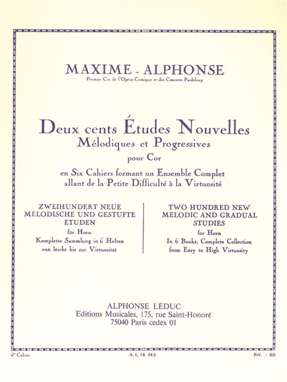 200 Études Nouvelles Mélodiques et Progressives 6