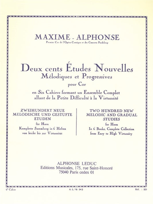 200 Études Nouvelles Mélodiques et Progressives 6