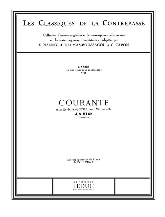 Bach Js Classique Contrebasse n° 2 Suite n° 1