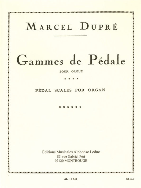 Gammes De Pédale pour Orgue