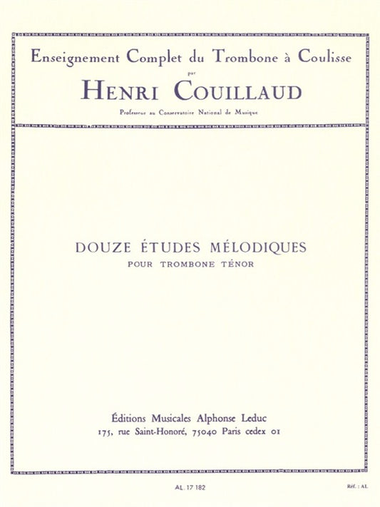 12 Mélodiques pour Trombone Ténor
