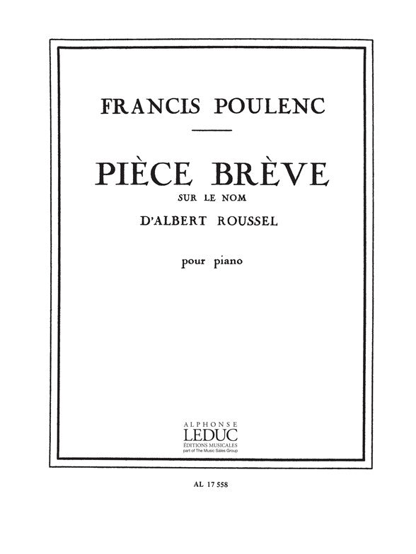 Pièce Brève Sur Le Nom De Albert Roussel