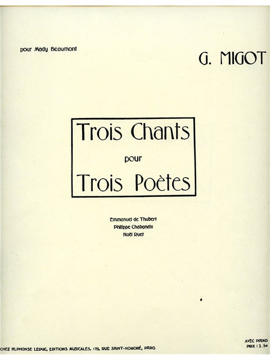 3 Chants pour 3 Poètes