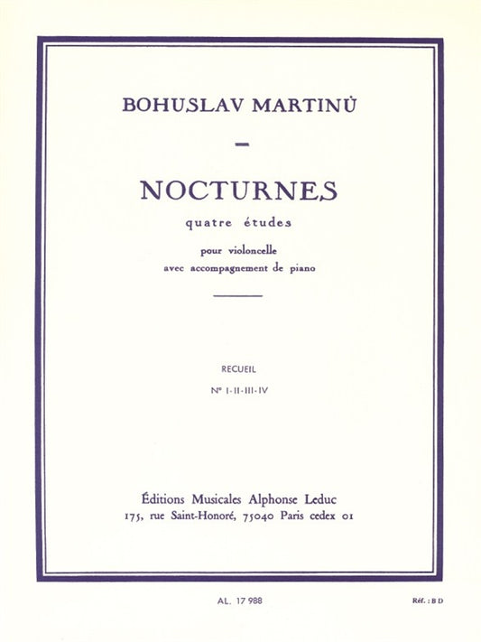 Nocturnes pour violoncelle et piano