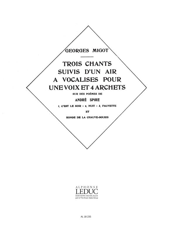 3 Chants suivis d'un Air à Vocalises