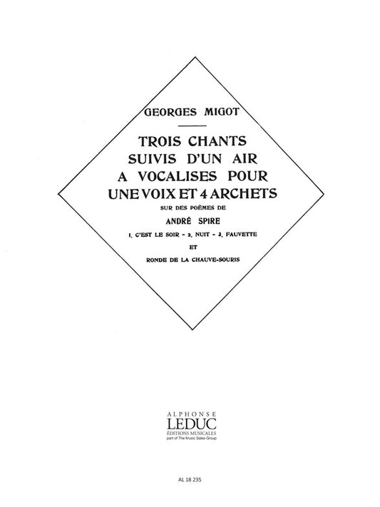 3 Chants suivis d'un Air à Vocalises