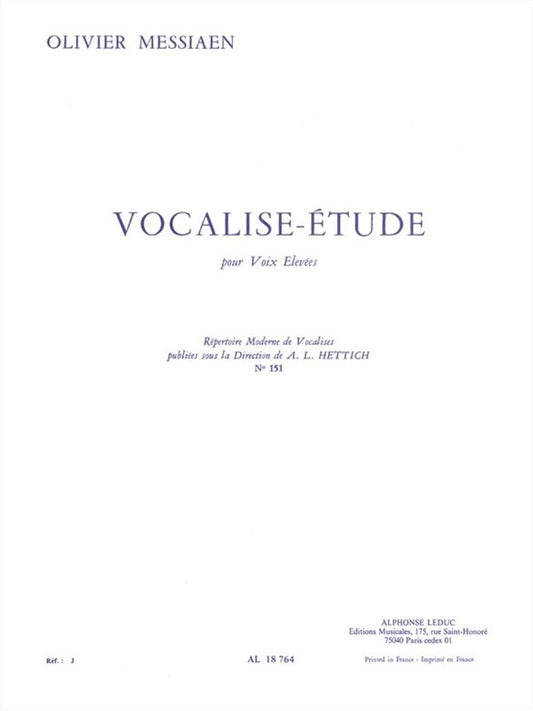 Vocalise étude, pour voix aiguë
