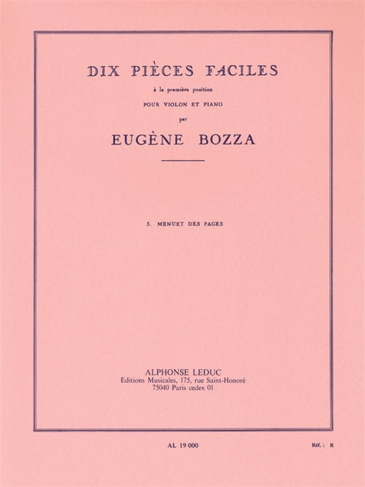 10 Pièces Faciles n° 3 - Menuet Des Pages